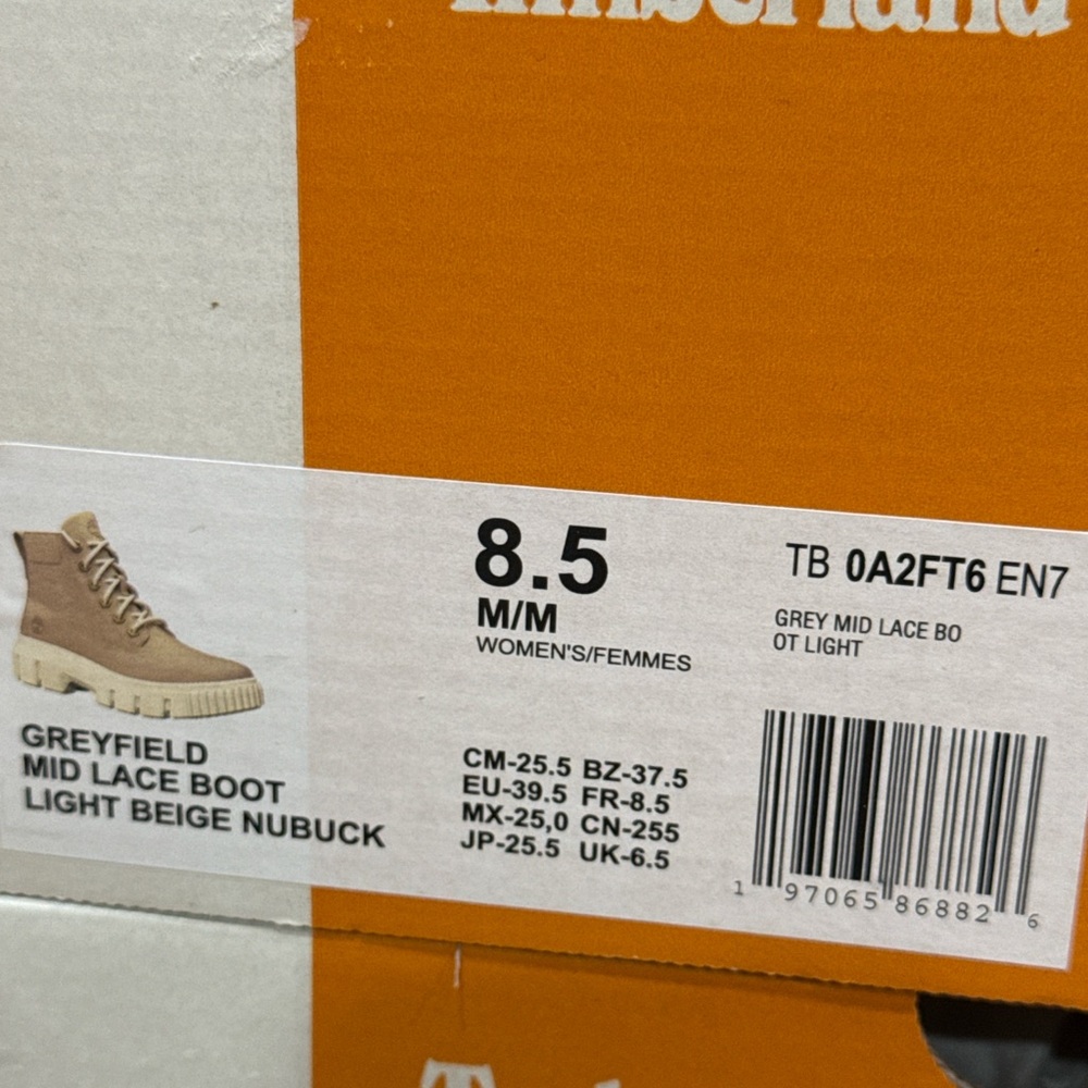 Timberland Women's Light Beige Chunky Lace-Up Boots 8.5 - Picture 7 of 7